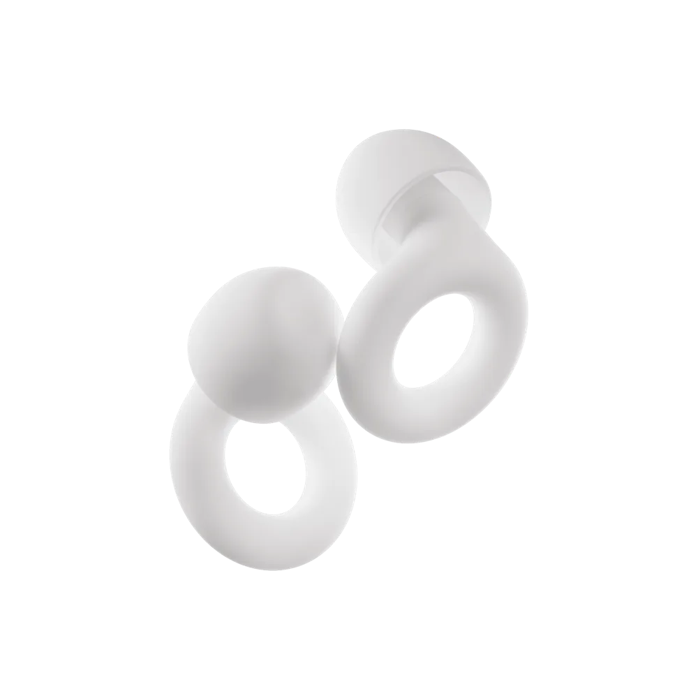 Loop Quiet 2 white reusable noise-reducing earplugs for sleep, focus, and travel